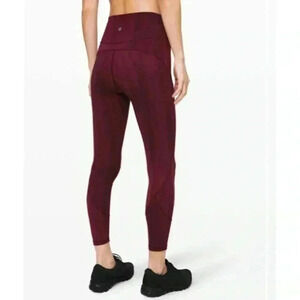 Lululemon In Movement Tight 26” Linear Spray Dye White Garnet 4